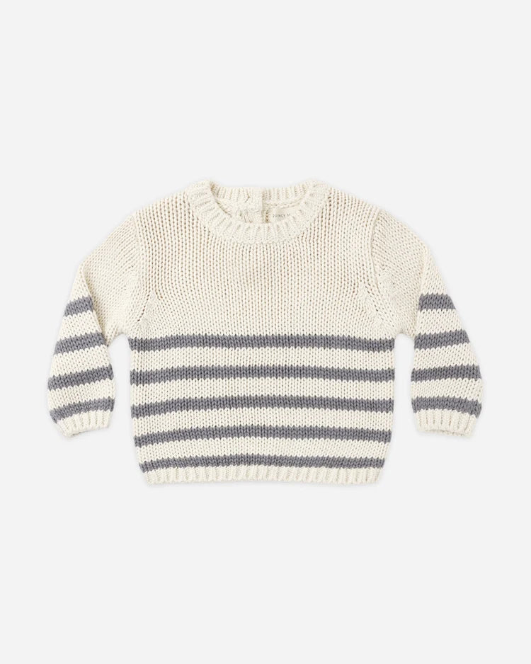 Rex Sweater | Slate Stripe | Quincy Mae