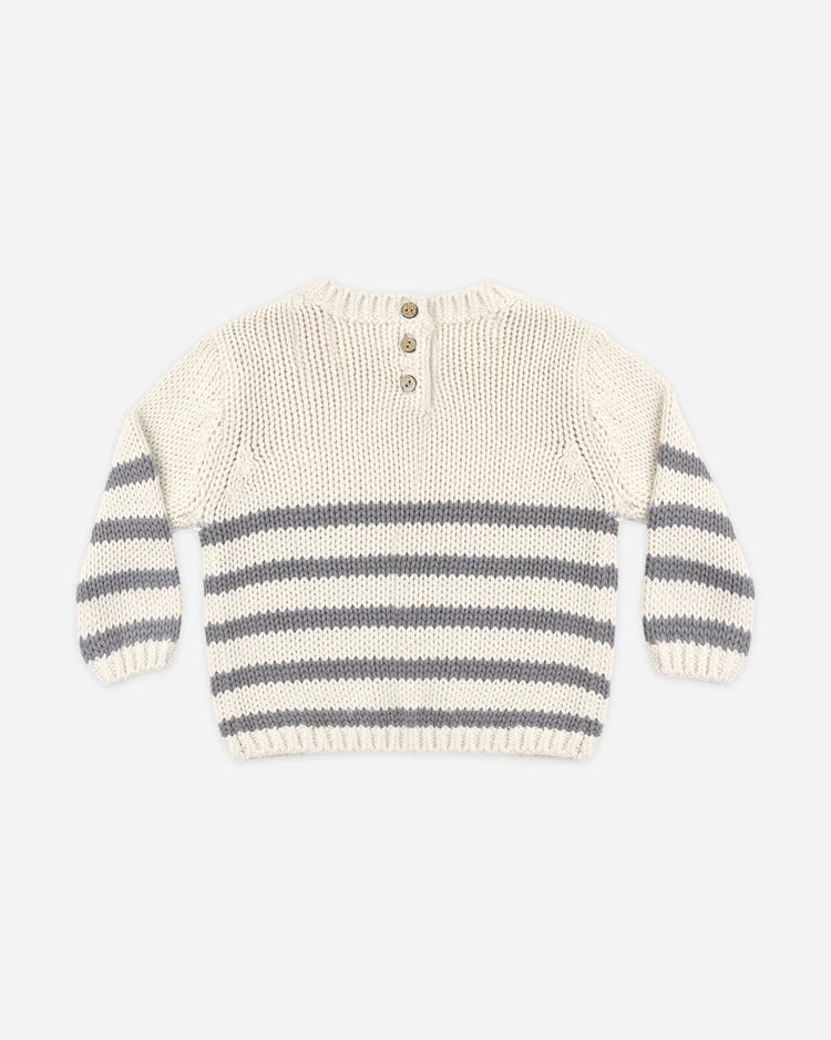 Rex Sweater | Slate Stripe | Quincy Mae