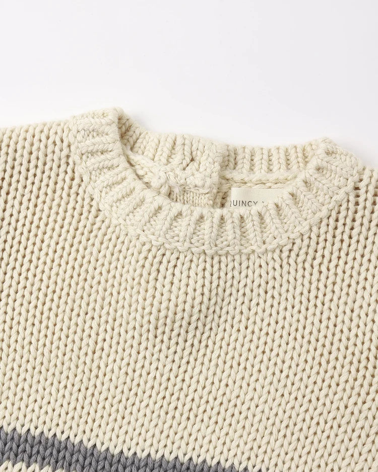 Rex Sweater | Slate Stripe | Quincy Mae