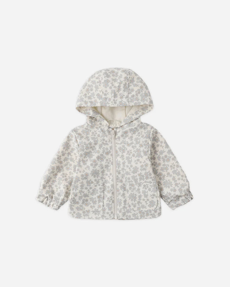 Rain Coat | Blue Floral | Quincy Mae