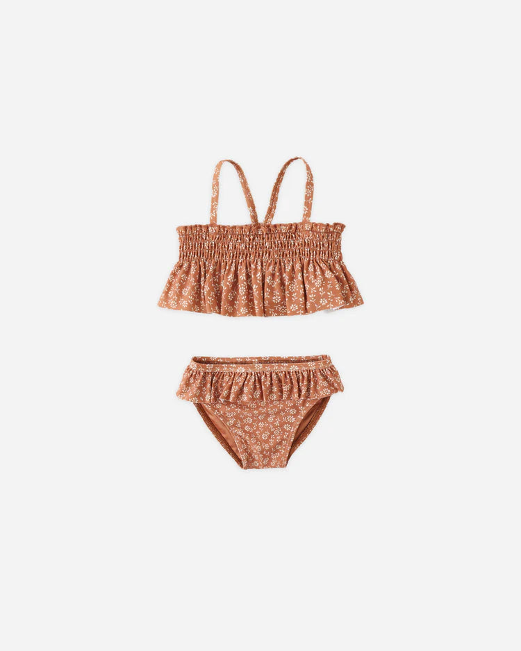 Smocked Ruffle Bikini | Poppy Floral | Quincy Mae