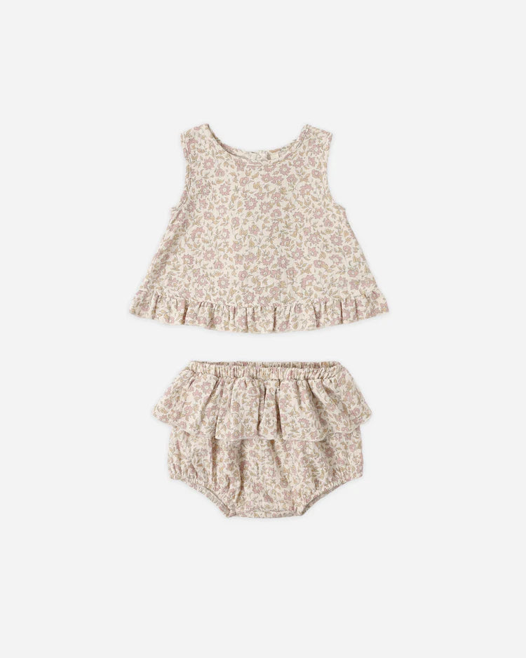 Ruffled Tulip Top + Bloomer Set | Dahlia | Quincy Mae