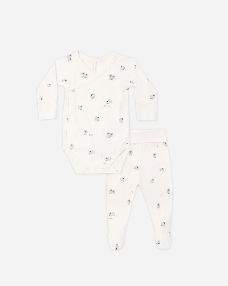 Side Snap Bodysuit + Pant Set | Sheep | Quincy Mae