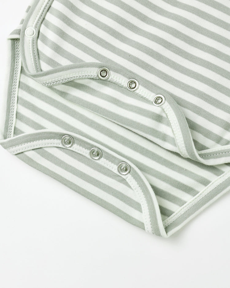 Side Snap Bodysuit + Pant Set | Fern Stripe | Quincy Mae