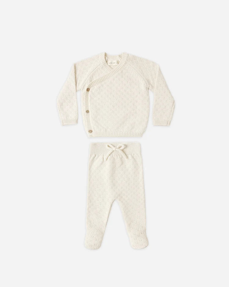 Knit Wrap Top + Pant Set | Natural | Quincy Mae