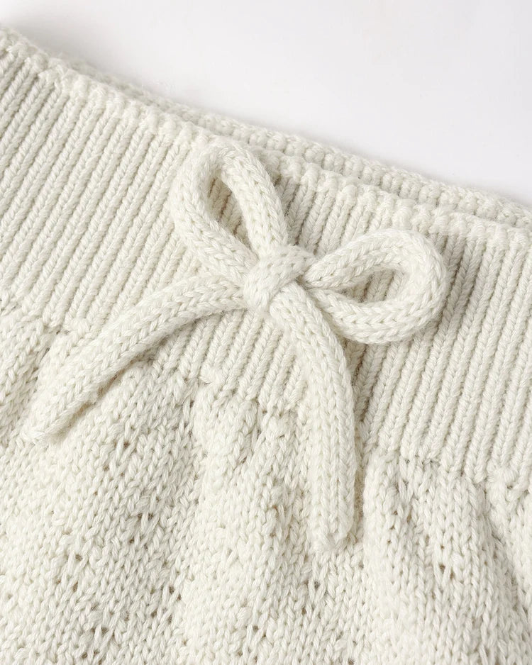 Knit Wrap Top + Pant Set | Natural | Quincy Mae