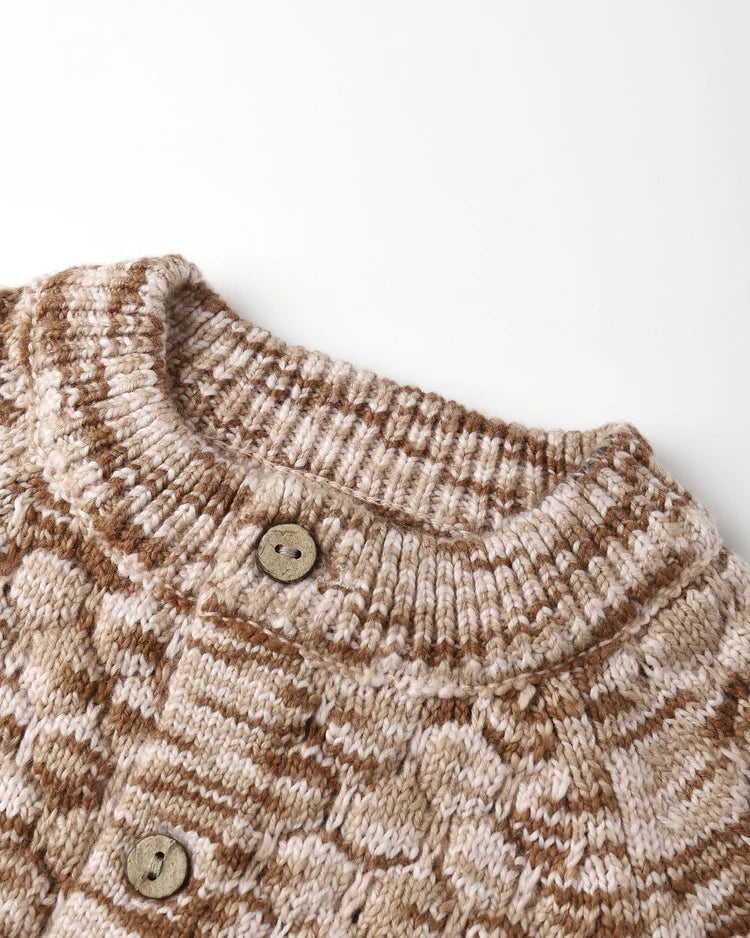 Bubble Knit Cardigan | Rose Speckle | Quincy Mae