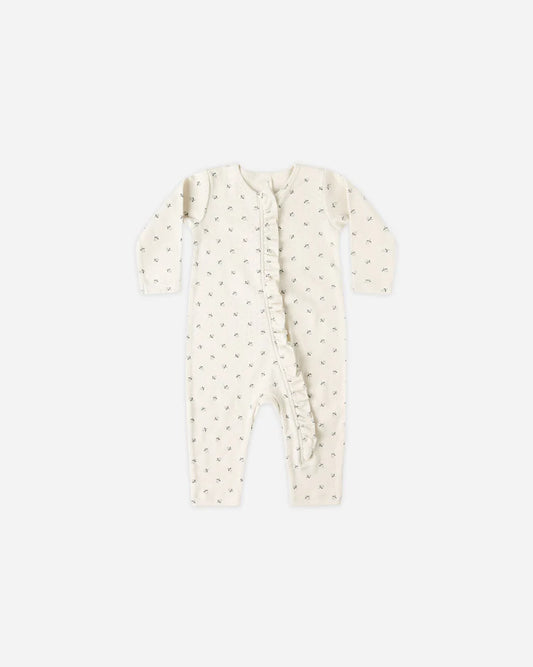 Ruffle Jumpsuit | Blue Ditsy | Quincy Mae