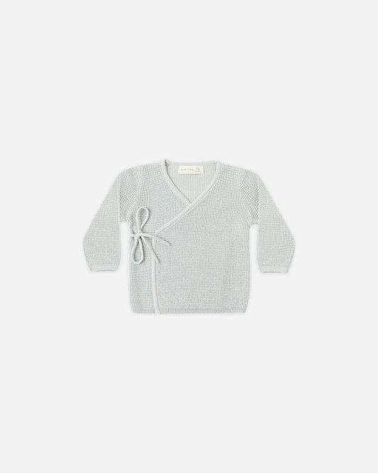Knit Wrap Top | Ice Blue | Quincy Mae