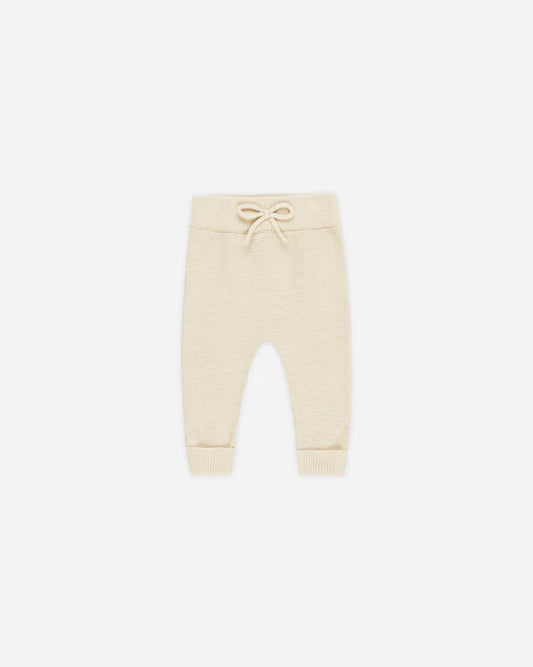 Knit Pant | Heathered Natural | Quincy Mae