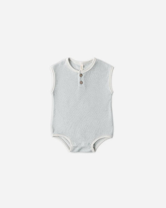 Terry Cloth Romper | Sky | Quincy Mae