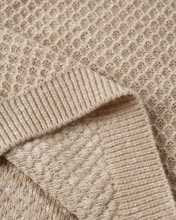 Bunny Knit Sweater | Heathered Latte | Quincy Mae