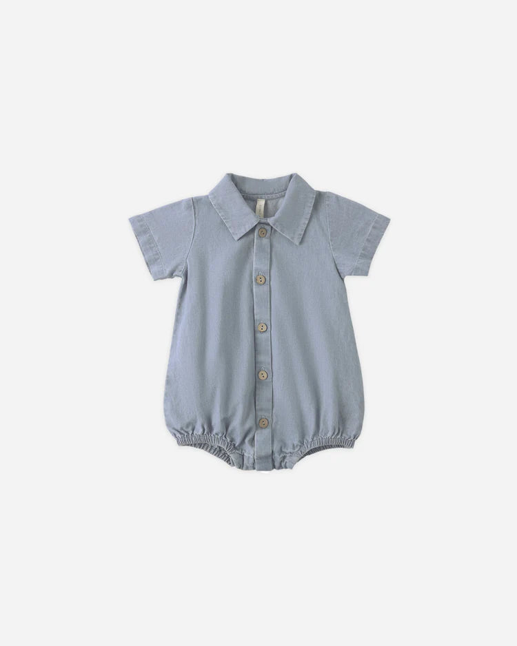 Matteo Romper | Lightweight Denim | Quincy Mae