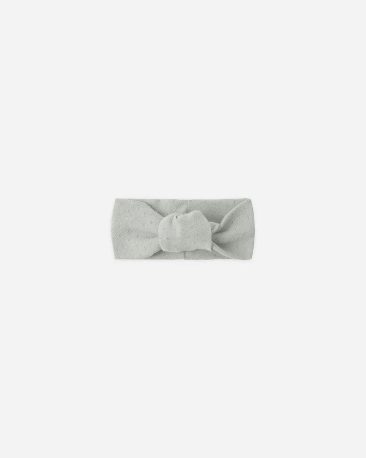 Pointelle Knotted Headband | Sage | Quincy Mae
