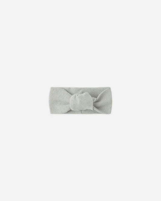 Pointelle Knotted Headband | Sage | Quincy Mae