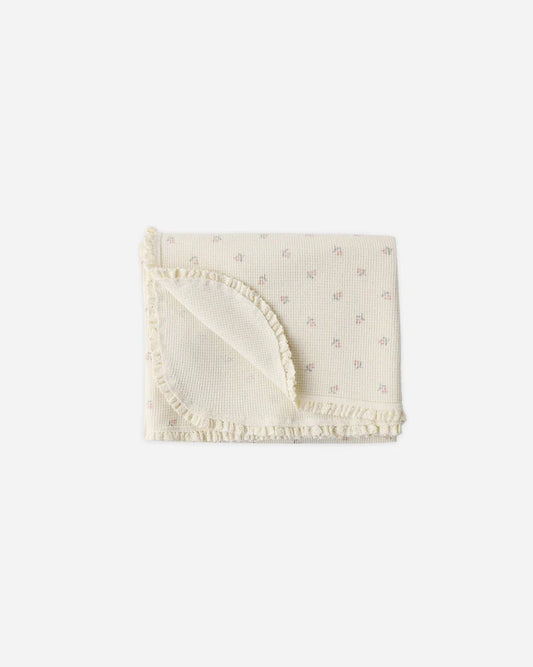 Waffle Baby Blanket | Mauve Ditsy | Quincy Mea
