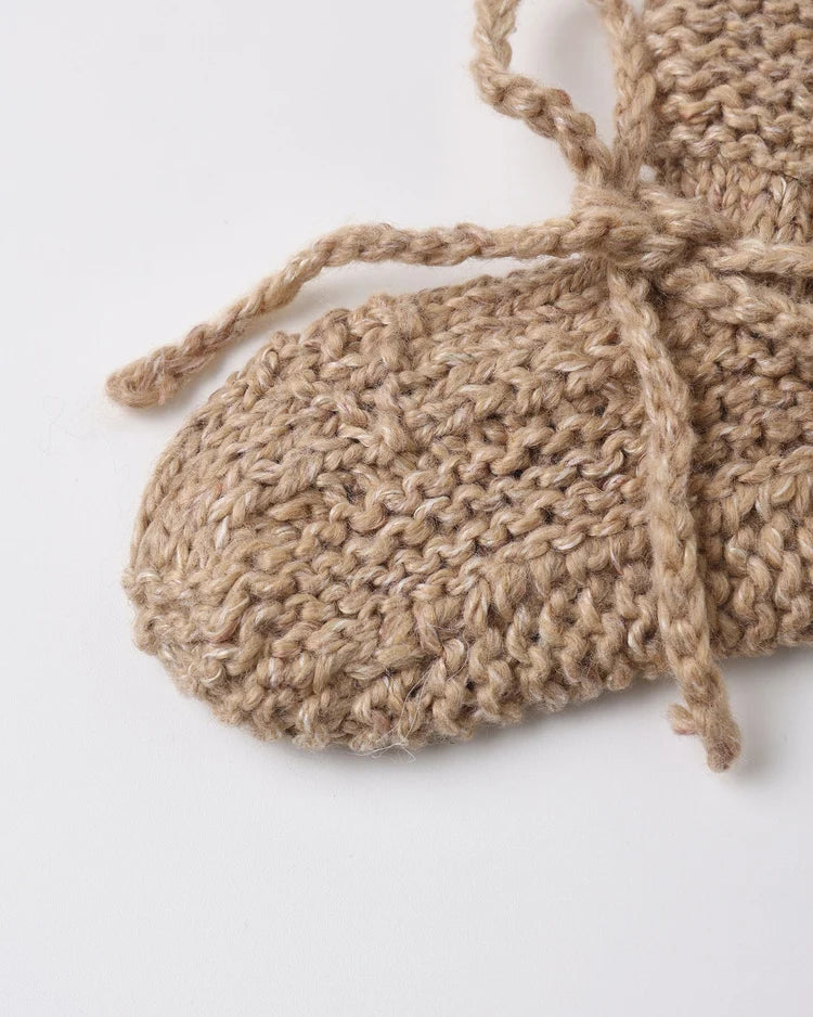 Knit Booties | Heathered Almond | Quincy Mae