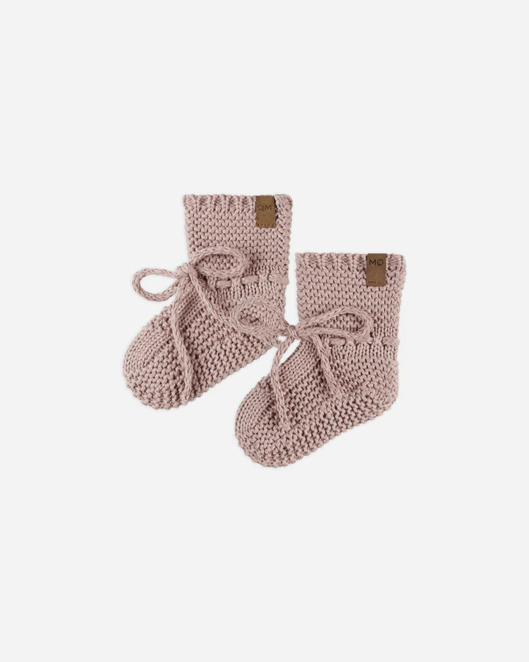 Knit Booties | Mauve | Quincy Mae