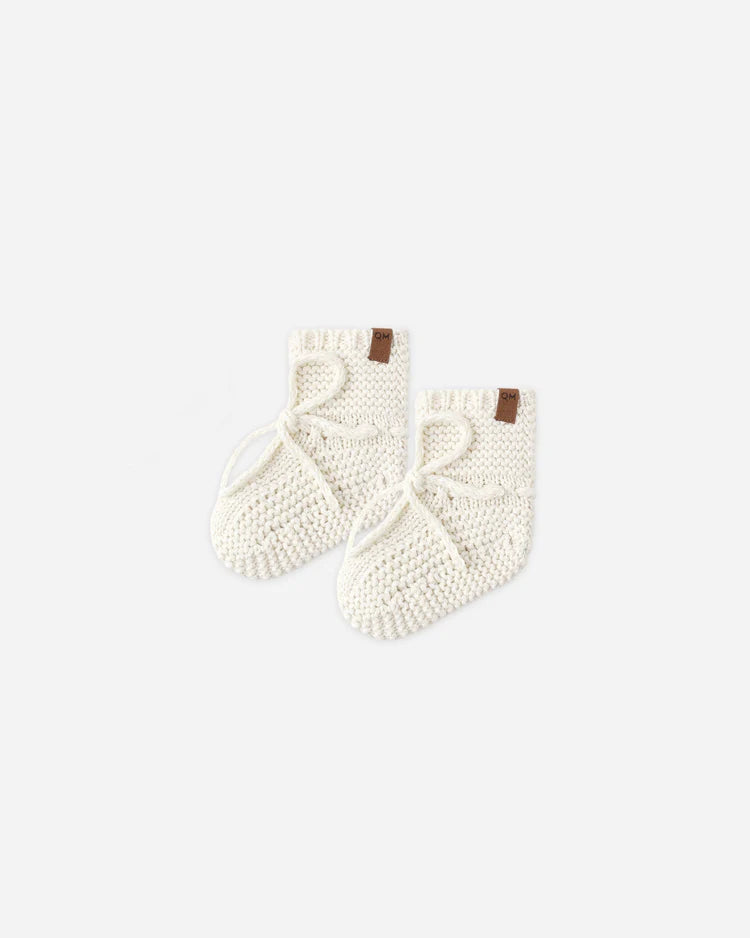 Knit Booties | Natural | Quincy Mae