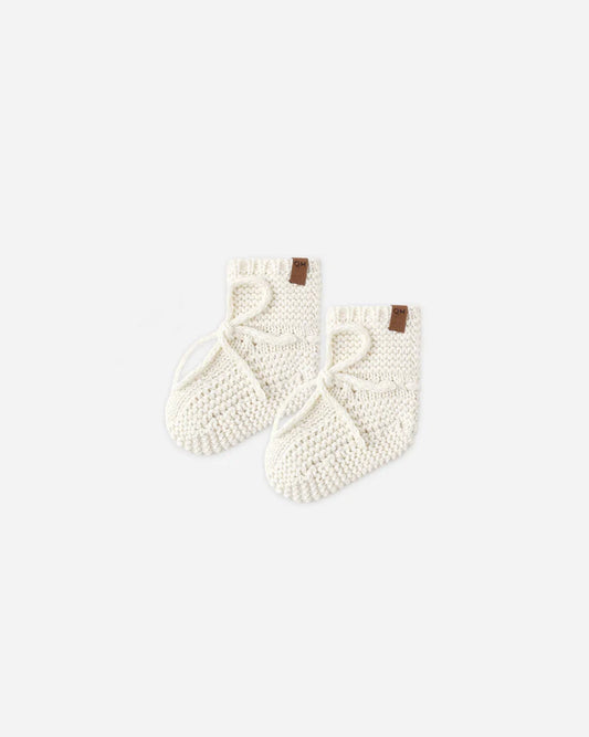 Knit Booties | Natural | Quincy Mae