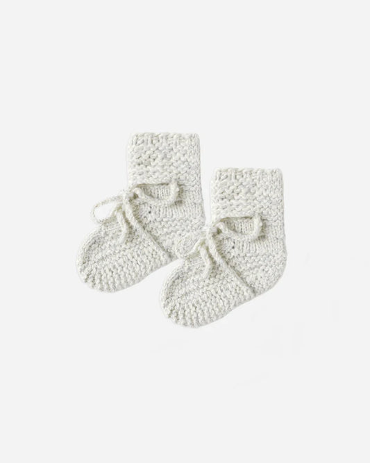 Knit Booties | Heathered Blue | Quincy Mae