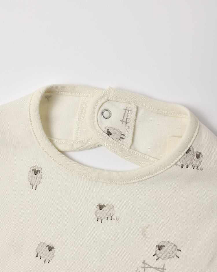 Jersey Snap Bib, 2 Pack | Sheep, Cloud Stripe | Quincy Mae