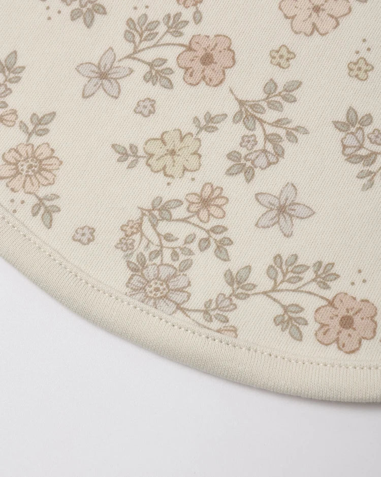 Jersey Snap Bib, 2 Pack | Floral Vine, Dusty Rose | Quincy Mae