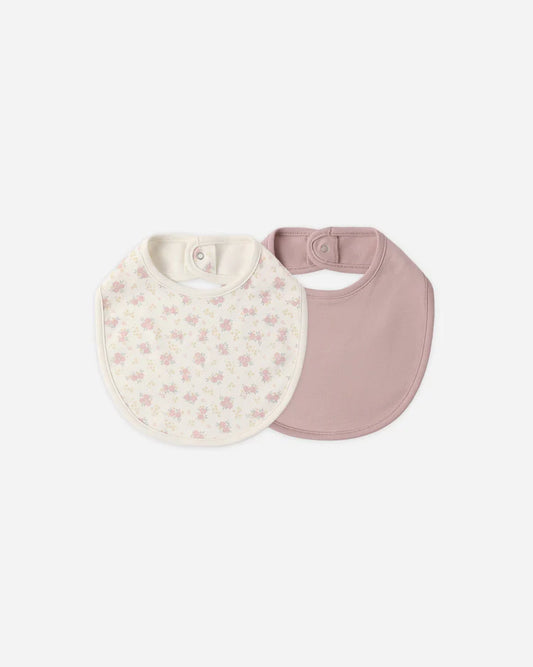 Jersey Snap Bib Pack | Flower Field, Mauve | Quincy Mea