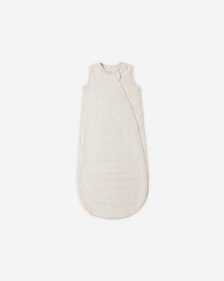 Bamboo Sleep Bag | Oat Gingham | Quincy Mae