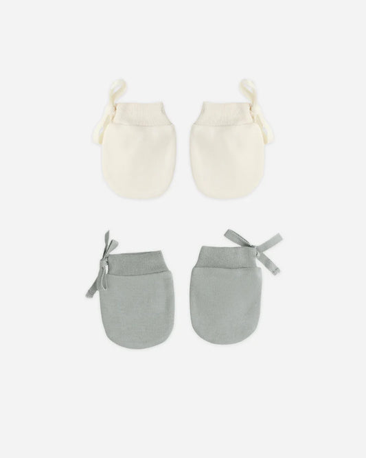 No Scratch Mittens, Set Of 2 | Steel  Blue, Natural | Quincy Mae