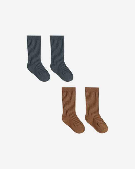 Socks Set | Indigo, Cinnamon | Quincy Mae