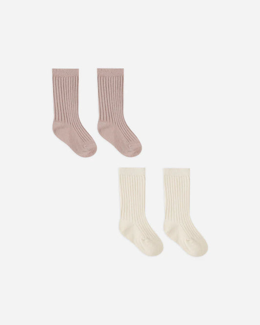 Socks Set | Natural, Mauve | Quincy Mae