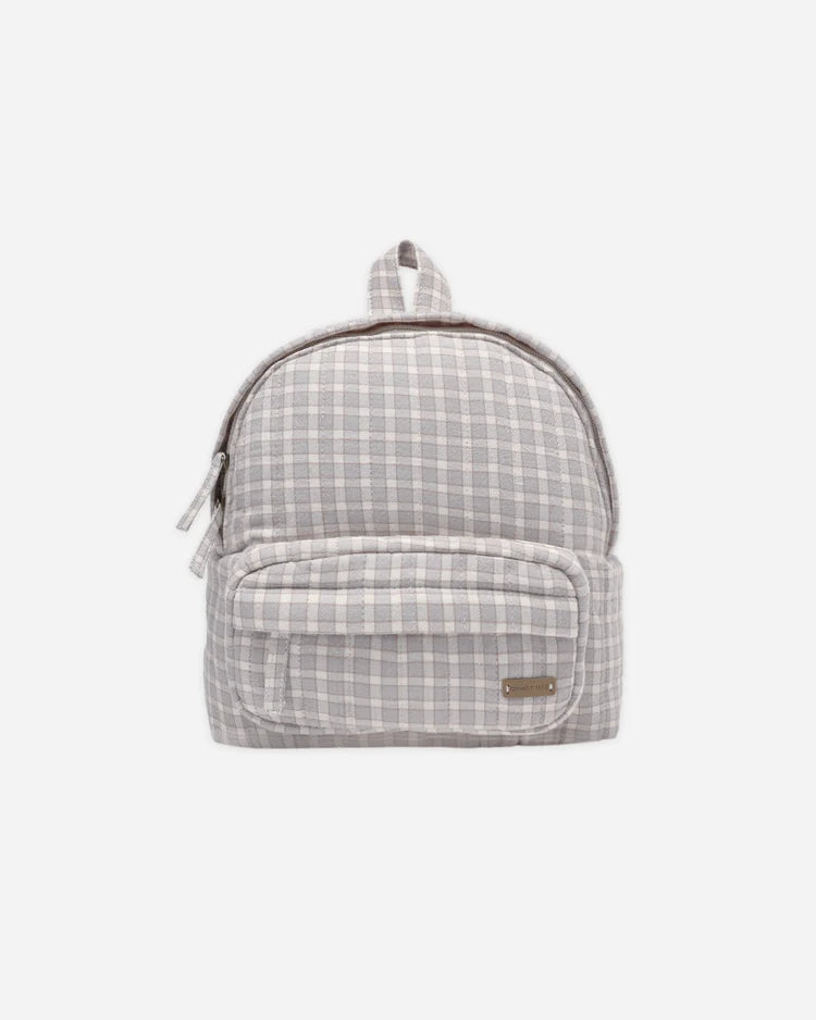 Mini Backpack | Blue Gingham | Quincy Mae