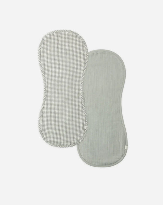 Burp Cloth, 2 Pack | Sage Gingham, Sage | Quincy Mea