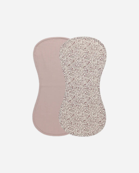 Burp Cloth, 2 Pack | Mauve, Mauve Ditsy | Quincy Mae