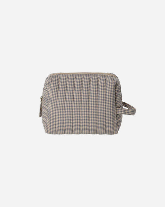 Toiletry Bag | Indigo Gingham | Quincy Mae