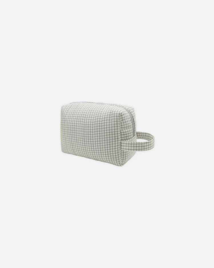 Toiletry Bag | Sage Gingham | Quincy Mae