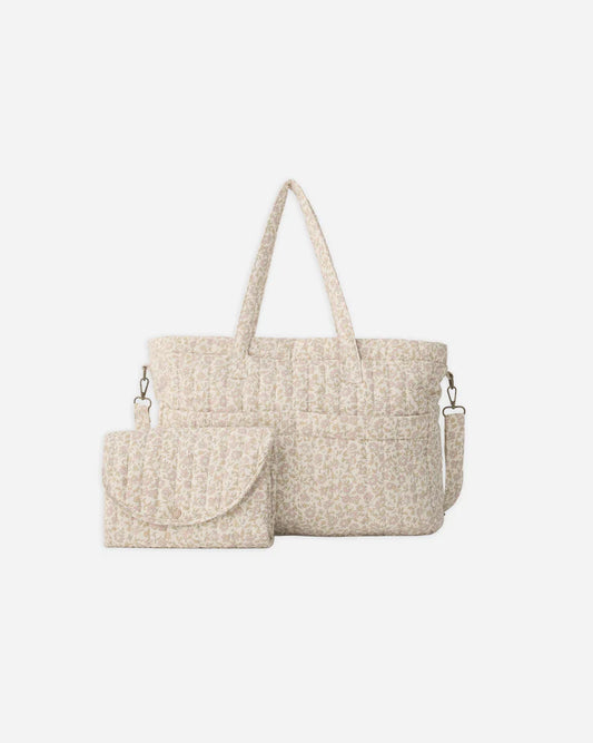Diaper Bag + Changing Mat | Wildflower Woven | Quincy Mae