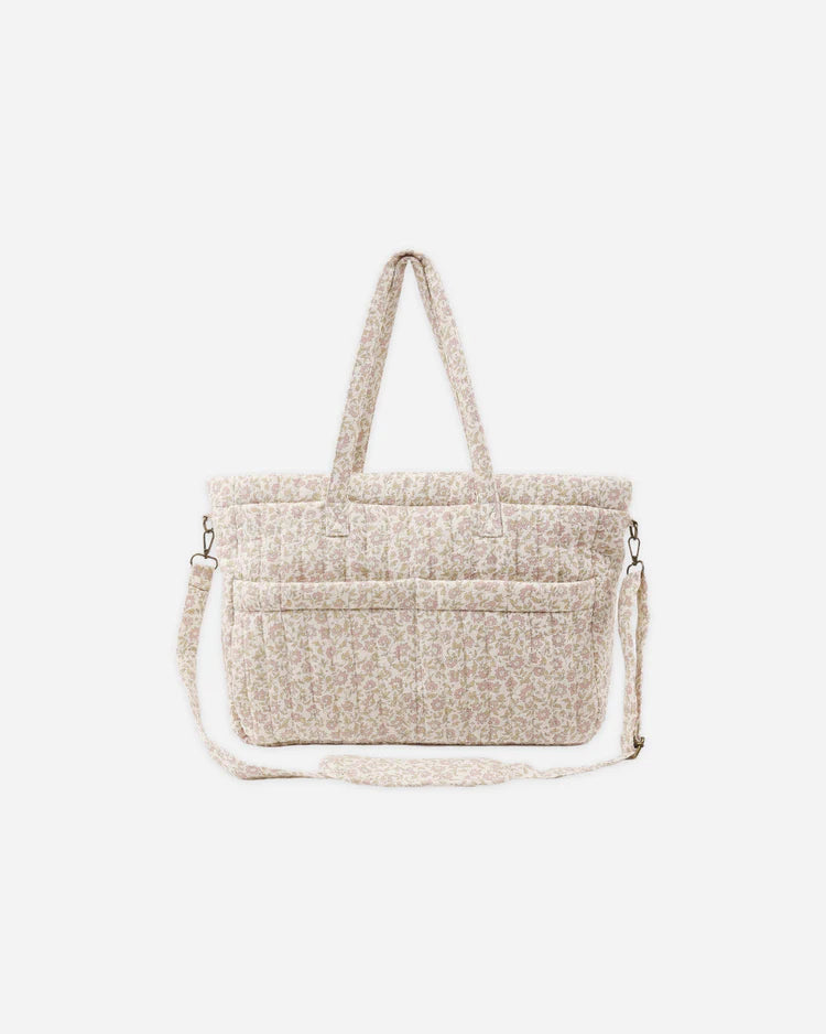 Diaper Bag + Changing Mat | Wildflower Woven | Quincy Mae