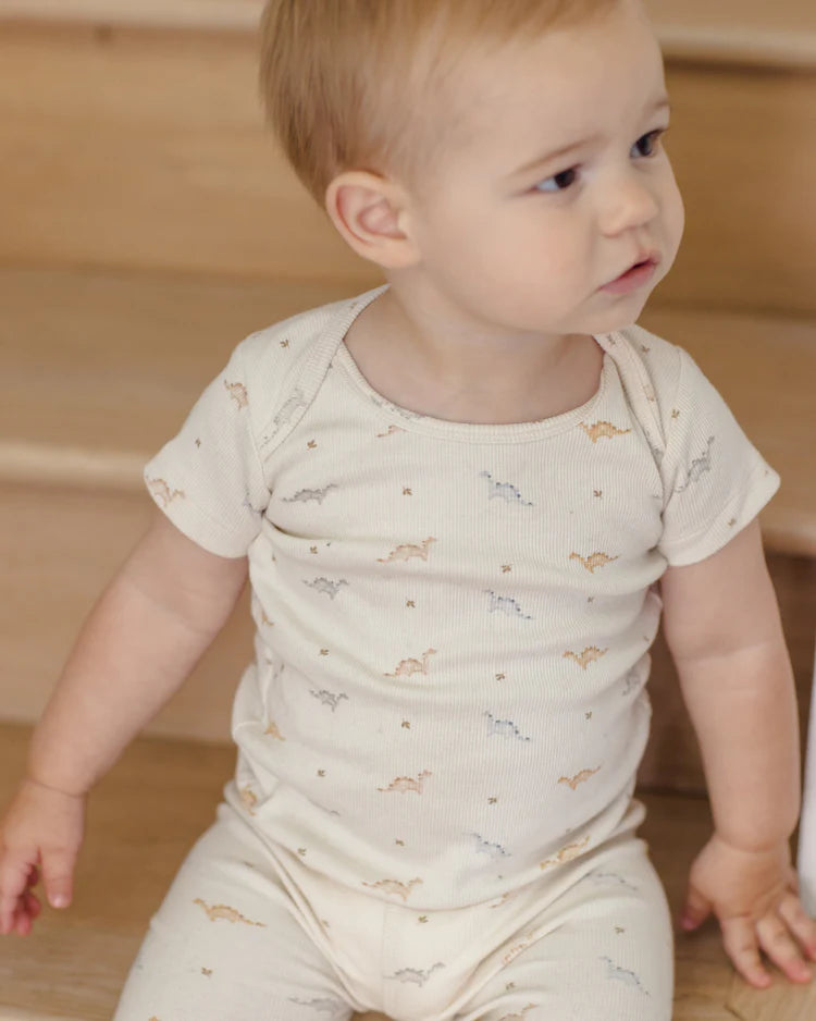 Ribbed Short Sleeve Tee + Legging Set | Dinos | Quincy Mae