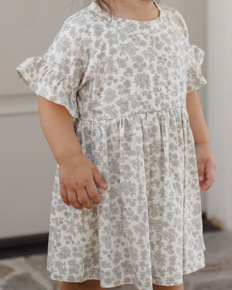 Bamboo Babydoll Dress | Blue Floral | Quincy Mae