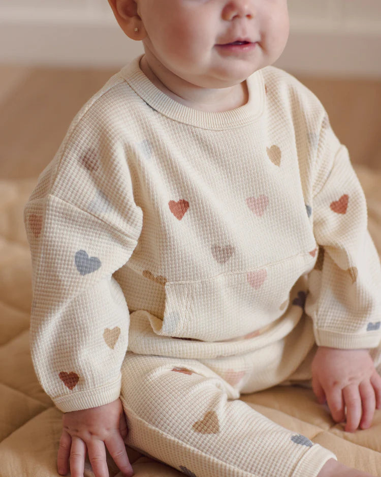 Waffle Sweater Set | Confetti Hearts | Quincy Mae