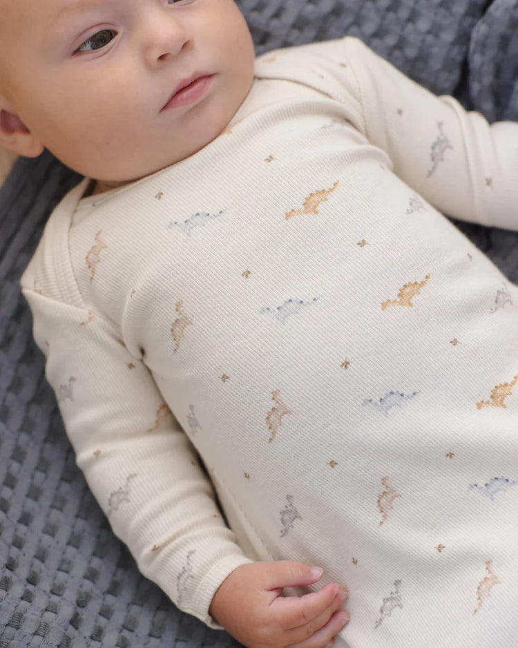 Knotted Baby Gown + Hat Set | Dinos | Quincy Mae