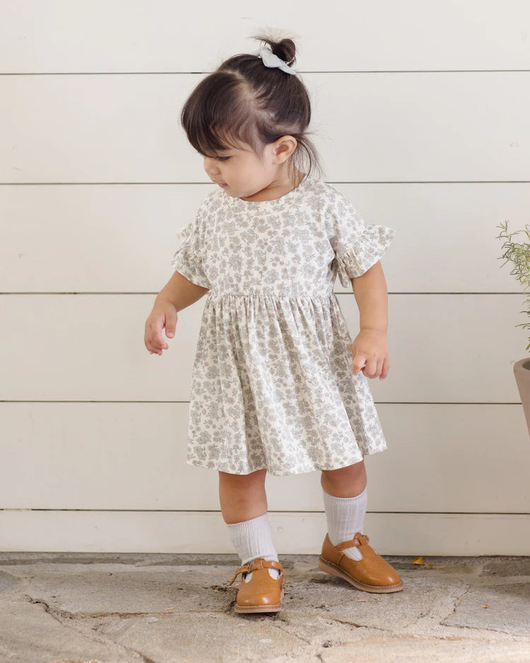 Bamboo Babydoll Dress | Blue Floral | Quincy Mae
