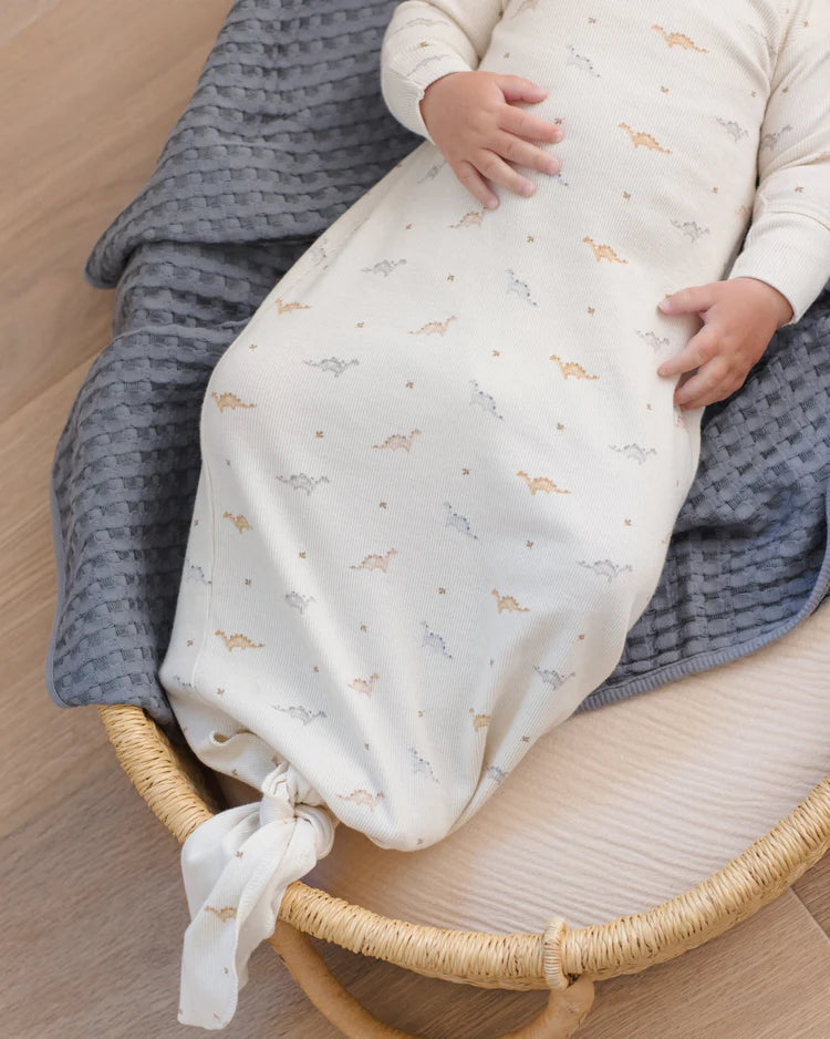 Knotted Baby Gown + Hat Set | Dinos | Quincy Mae