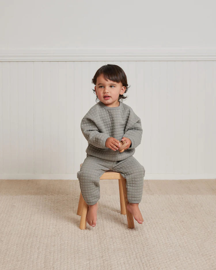 Quilted Sweater + Pant Set | Quincy Mae | Dusty Blue