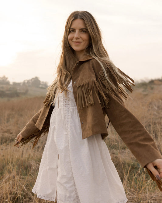 Fringe Jacket | Saddle | Rylee & Cru