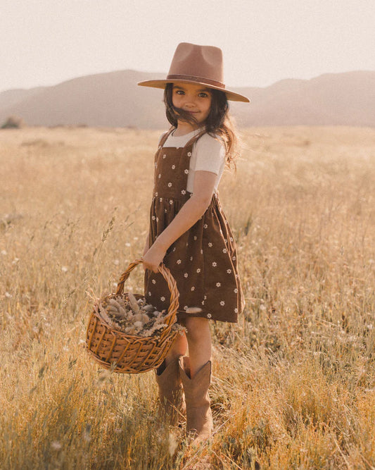 Corduroy Pinafore | Floral Embroidery | Rylee & Cru