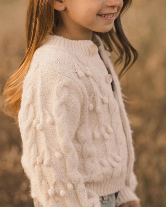 Bobble Cardigan | Natural| Rylee & Cru