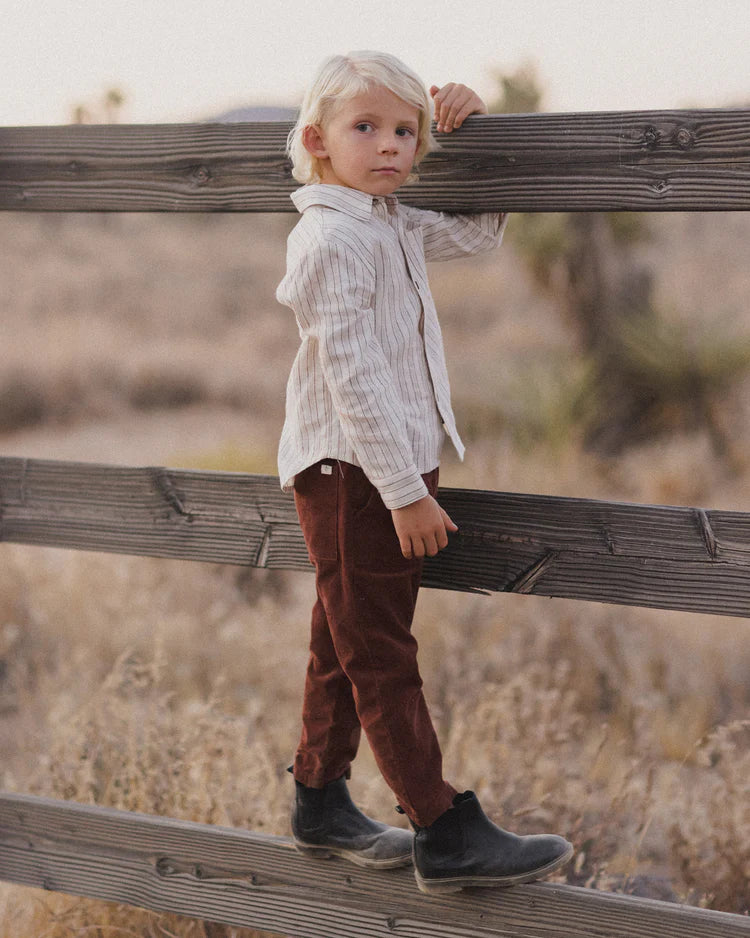 Collared Long Sleeve Shirt | Stone Stripe | Rylee + Cru